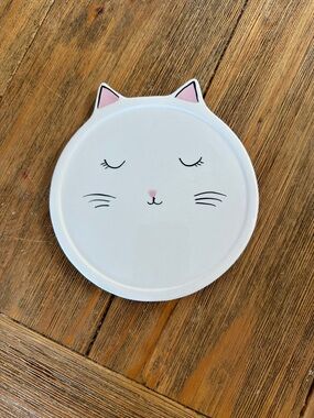 White Cat Face Ceramic Trivet